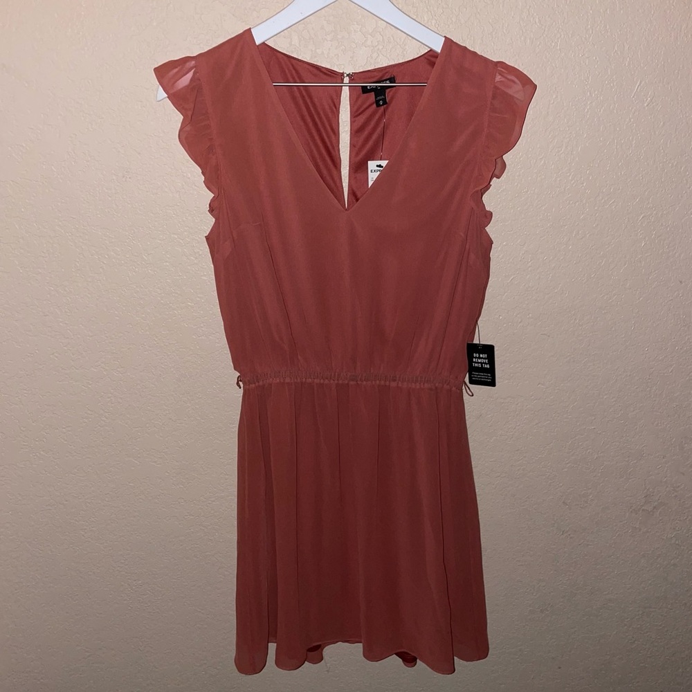 NWT Express Ruffle Sleeve Mini Dress - Picture 10 of 10